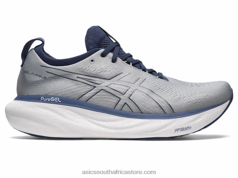 Men Asics Gel-Nimbus 25 Wide LH4X0338 Sheet Rock/Indigo Blue