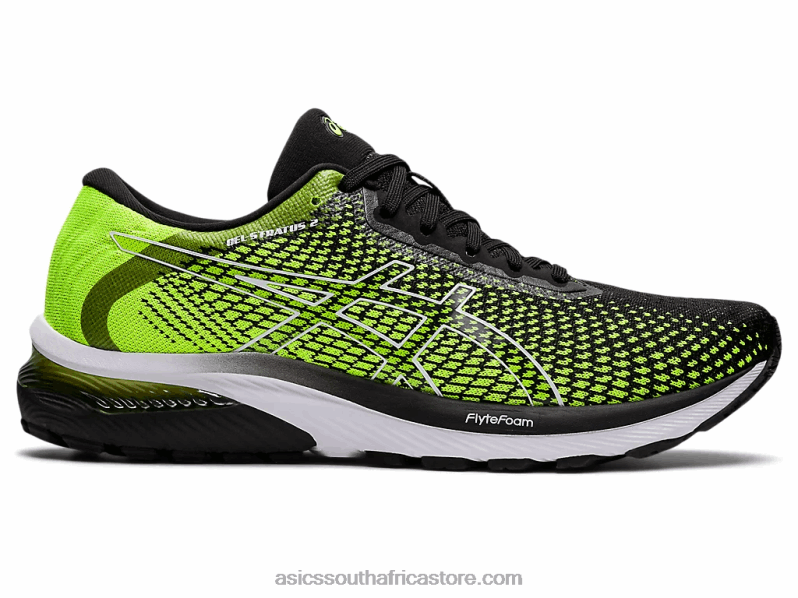 Men Asics Gel-Stratus 2 Knit LH4X0686 Safety Yellow/Black