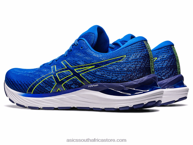 Men Asics Gel-Stratus 3 Knit LH4X0248 Electric Blue/Safety Yellow