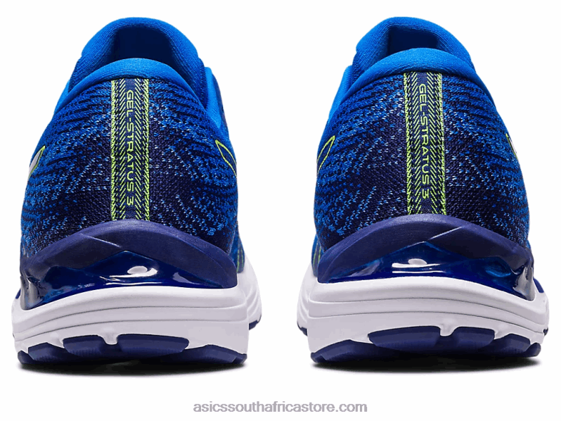 Men Asics Gel-Stratus 3 Knit LH4X0248 Electric Blue/Safety Yellow