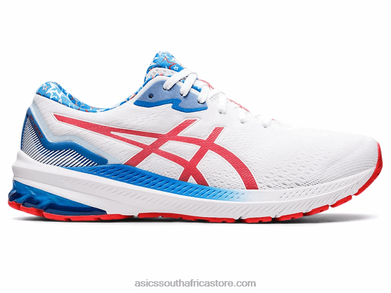 Men Asics Gt-1000 11 LH4X01278 White/Electric Red