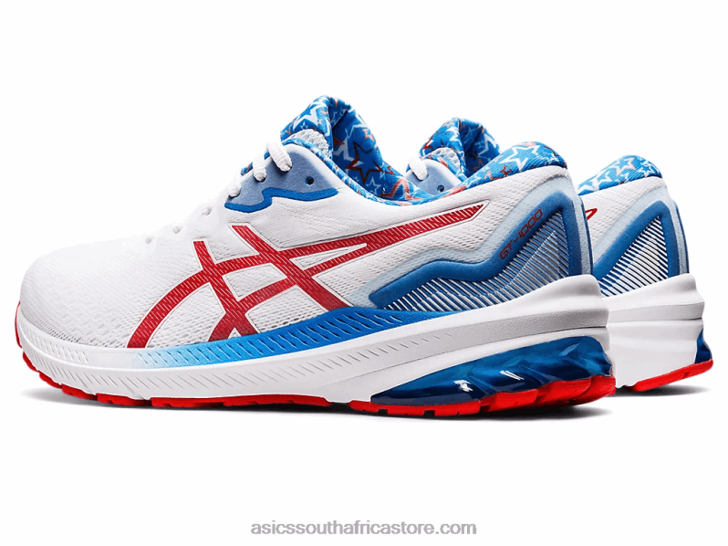 Men Asics Gt-1000 11 LH4X01278 White/Electric Red
