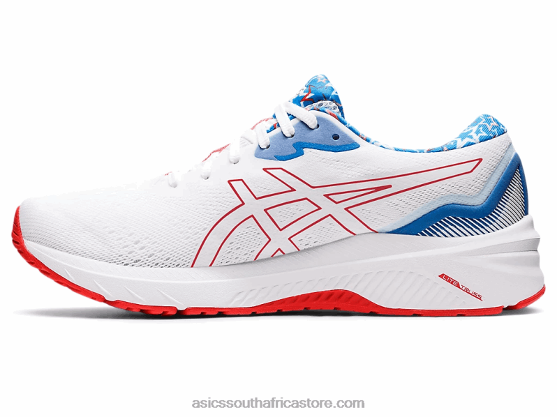 Men Asics Gt-1000 11 LH4X01278 White/Electric Red