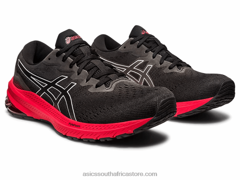 Men Asics Gt-1000 11 LH4X0425 Black/Electric Red