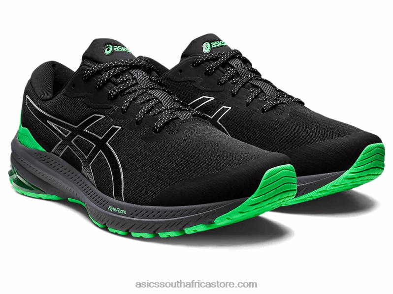 Men Asics Gt-1000 11 Lite-Show LH4X0730 Black/New Leaf