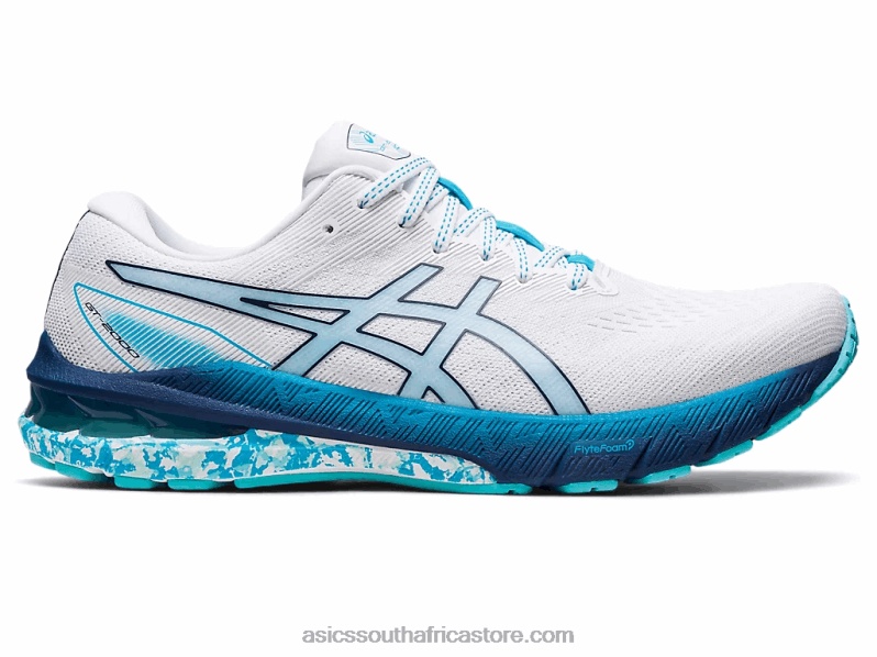 Men Asics Gt-2000 10 LH4X0603 White/Ice Mint