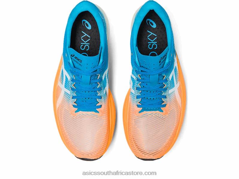Men Asics Metaspeed Sky+ LH4X0586 Orange Pop/Island Blue