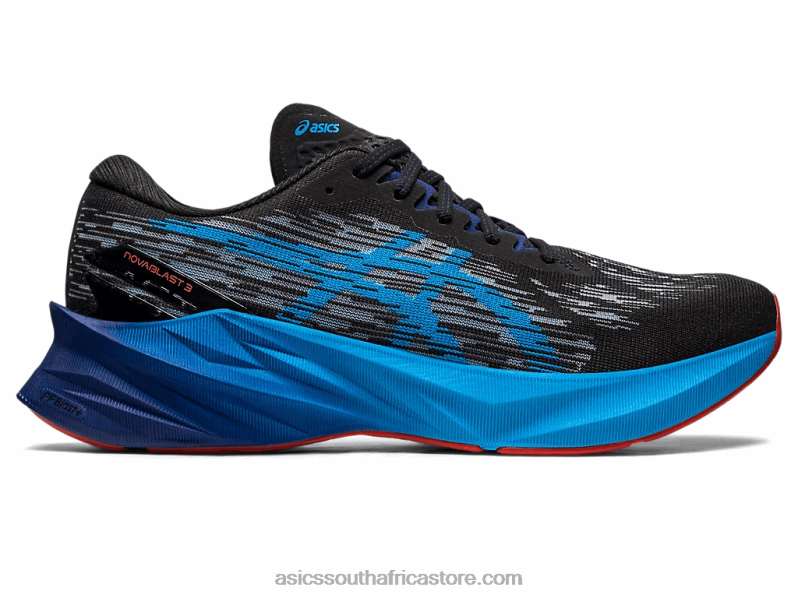 Men Asics Novablast 3 LH4X0377 Black/Island Blue