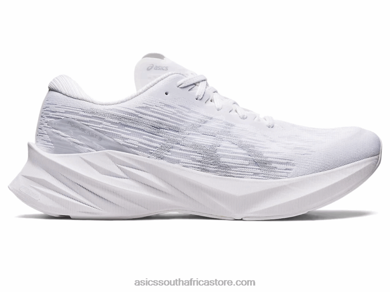 Men Asics Novablast 3 LH4X0402 White/Piedmont Grey