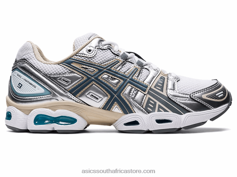 Men Asics Gel-Nimbus 9 LH4X01000 White/Steel Grey