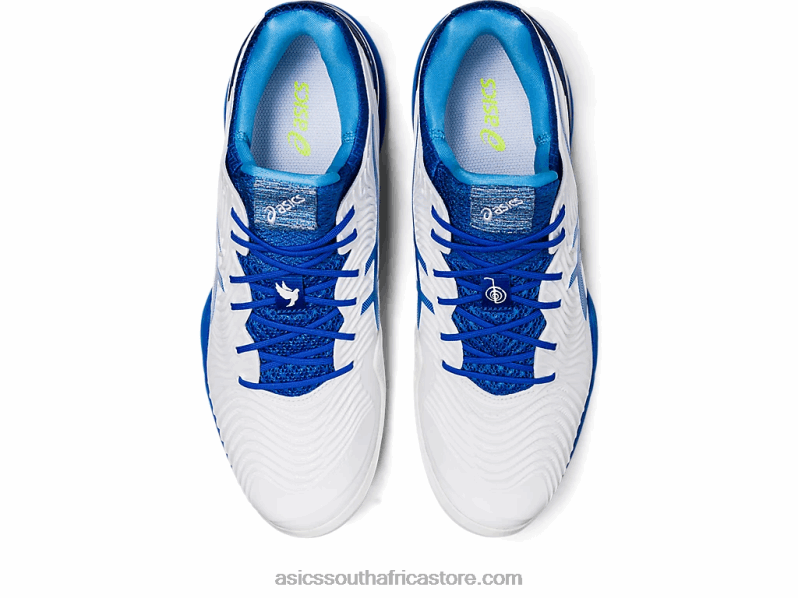 Men Asics Court FF Novak Clay LH4X01003 White/Tuna Blue