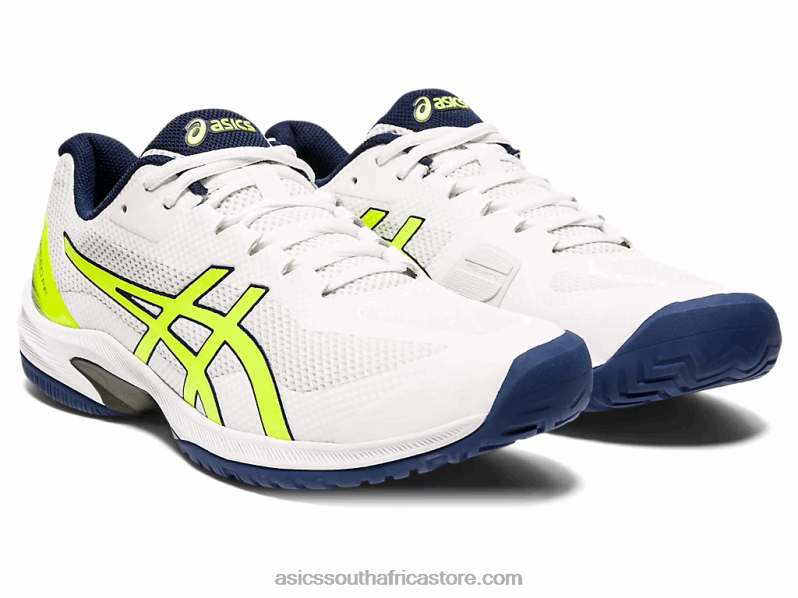 Men Asics Court Speed FF LH4X02054 White/Safety Yellow