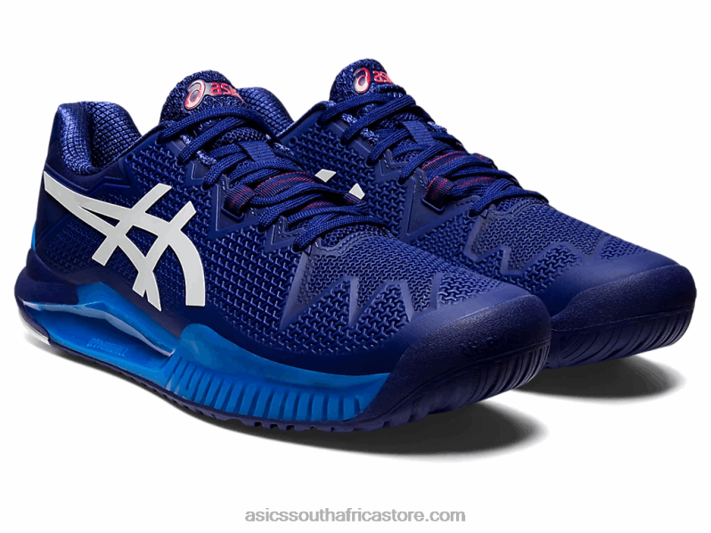 Men Asics Gel-Resolution 8 LH4X01165 Dive Blue/White