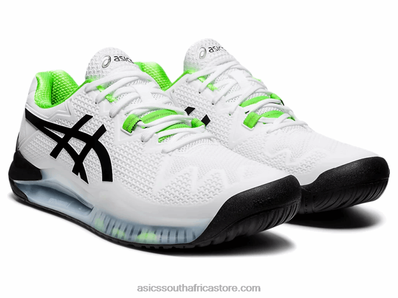Men Asics Gel-Resolution 8 LH4X01852 White/Green Gecko