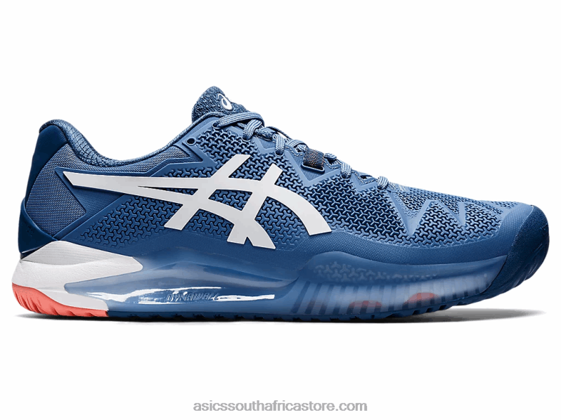 Men Asics Gel-Resolution 8 Wide LH4X01464 Blue Harmony/White