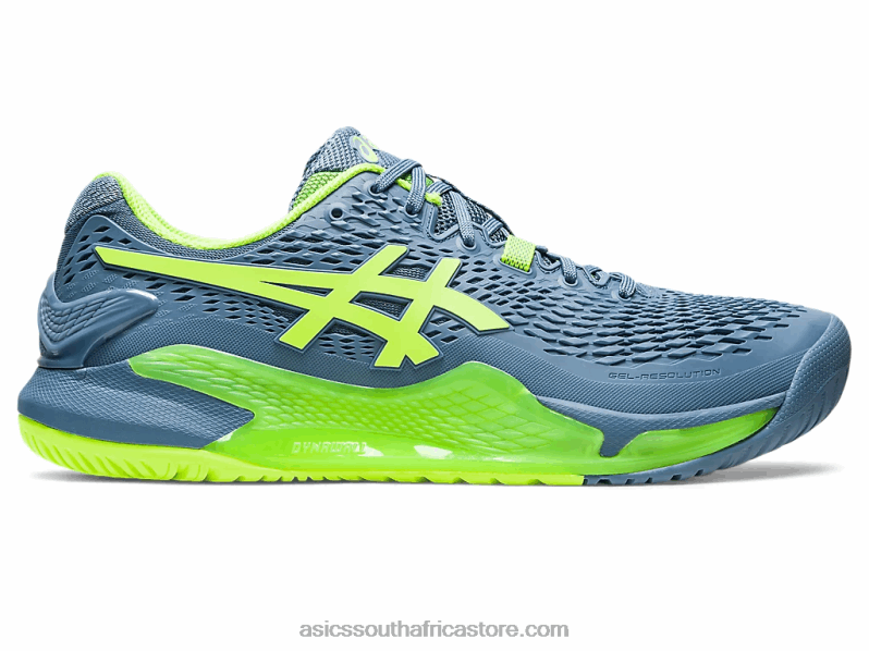 Men Asics Gel-Resolution 9 LH4X0366 Steel Blue/Hazard Green