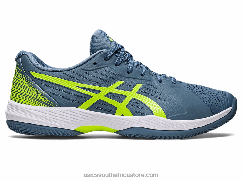 Men Asics Solution Swift FF Clay LH4X0514 Steel Blue/Hazard Green