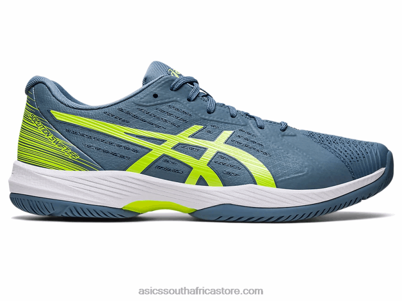 Men Asics Solution Swift FF LH4X0477 Steel Blue/Hazard Green