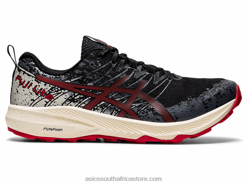 Men Asics Fuji Lite 2 LH4X01661 Black/Electric Red