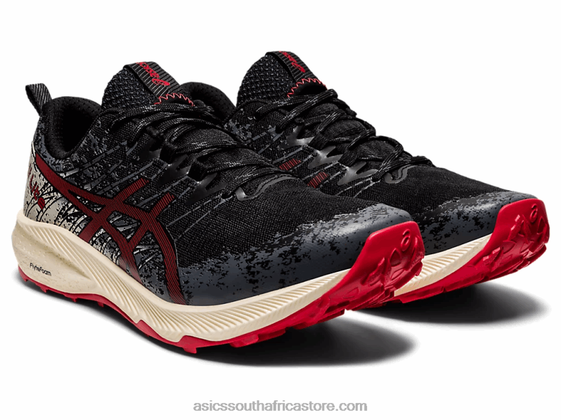 Men Asics Fuji Lite 2 LH4X01661 Black/Electric Red