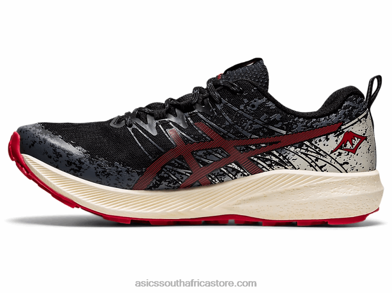 Men Asics Fuji Lite 2 LH4X01661 Black/Electric Red