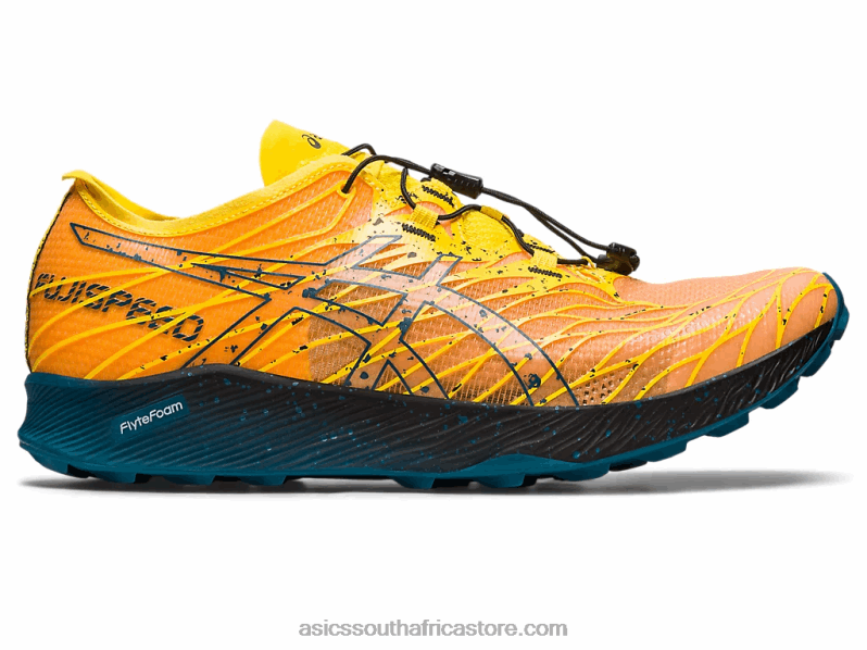 Men Asics Fujispeed LH4X0636 Golden Yellow/Ink Teal