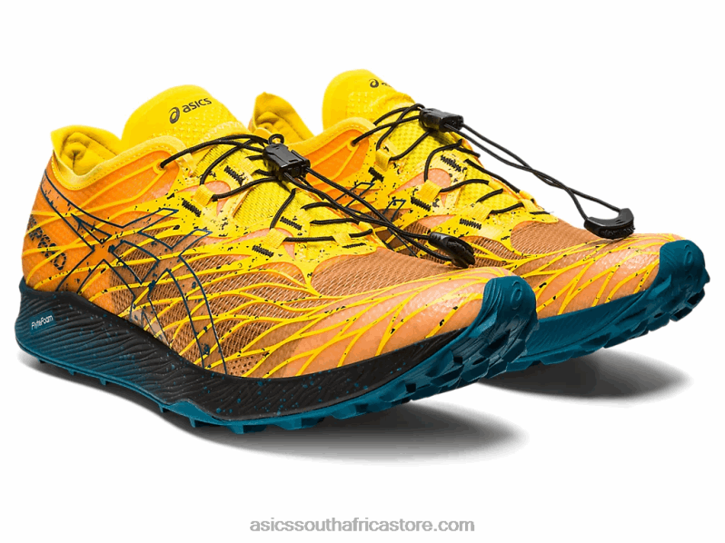 Men Asics Fujispeed LH4X0636 Golden Yellow/Ink Teal