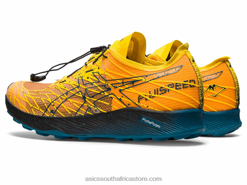 Men Asics Fujispeed LH4X0636 Golden Yellow/Ink Teal
