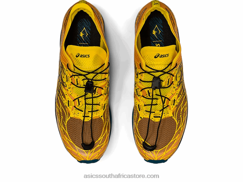 Men Asics Fujispeed LH4X0636 Golden Yellow/Ink Teal