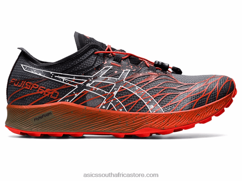 Men Asics Fujispeed LH4X0976 Black/Cherry Tomato