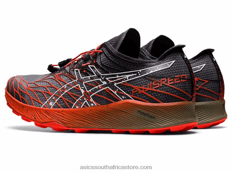 Men Asics Fujispeed LH4X0976 Black/Cherry Tomato