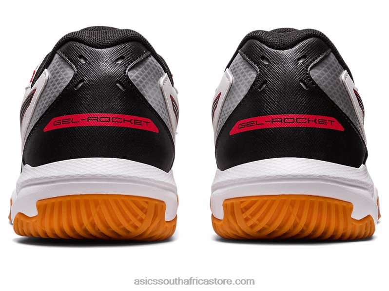 Men Asics Gel-Rocket 10 LH4X031 White/Classic Red