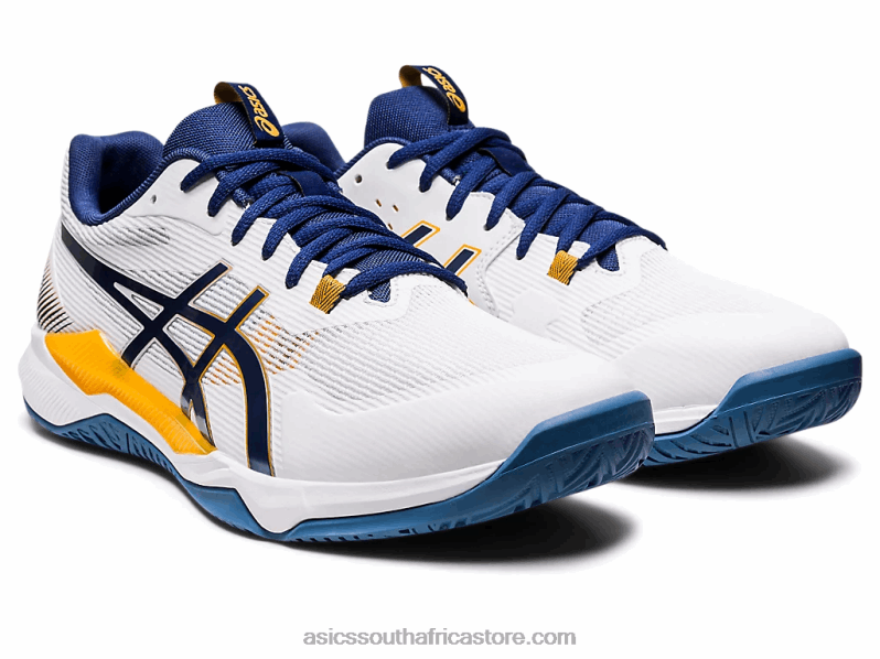 Men Asics Gel-Tactic LH4X01132 White/Deep Ocean