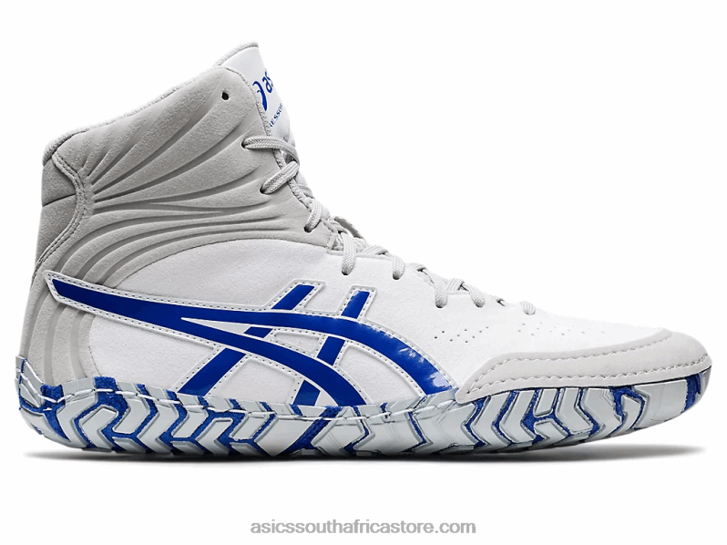 Men Asics Aggressor 5 LH4X01096 White/Lapis Lazuli Blue