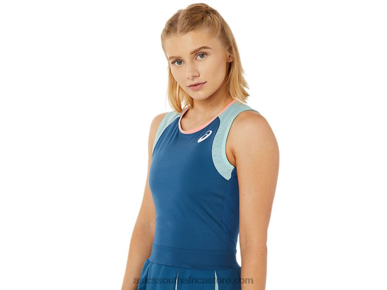 Women Asics Match Dress LH4X03502 Light Indigo