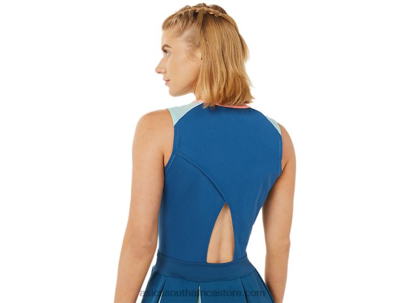 Women Asics Match Dress LH4X03502 Light Indigo