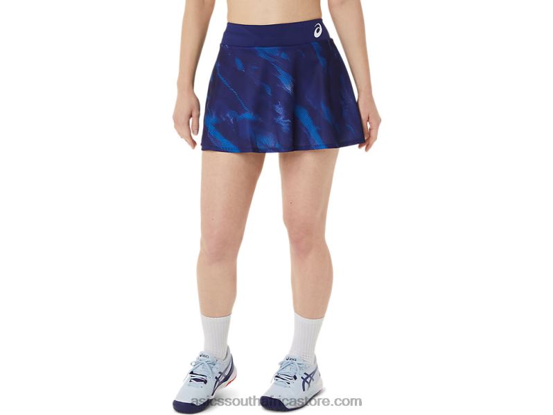 Women Asics Match Graphic Skort LH4X03064 Dive Blue
