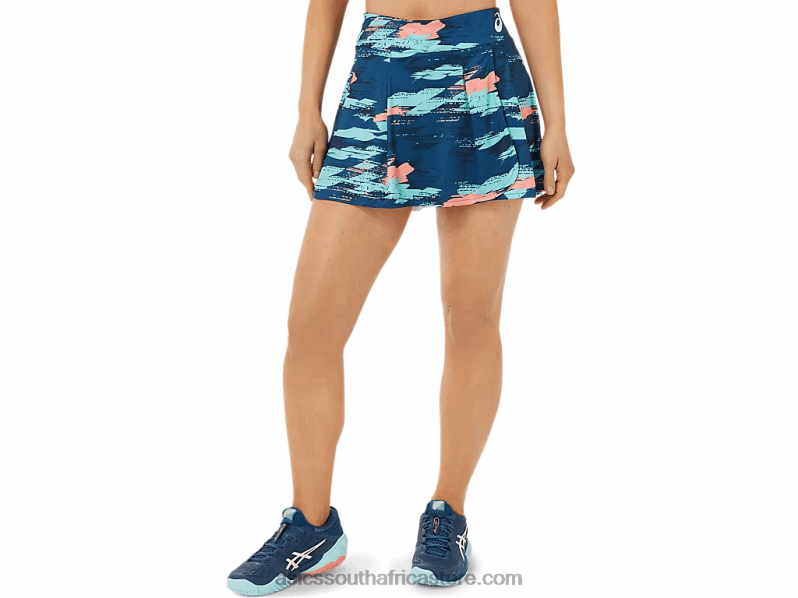 Women Asics Match Graphic Skort LH4X03503 Light Indigo