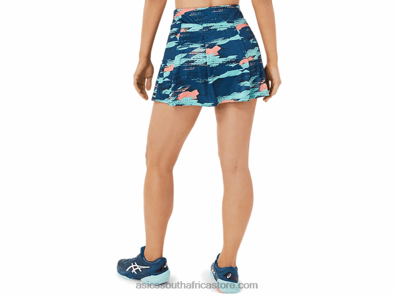 Women Asics Match Graphic Skort LH4X03503 Light Indigo