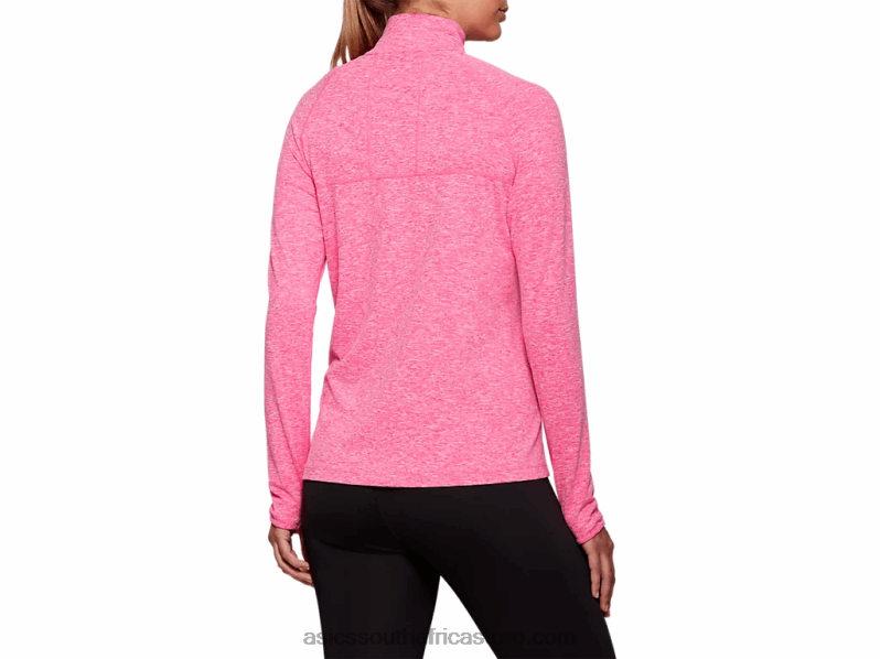 Women Asics Dorai Quarter Zip Top LH4X04206 Pink Glo Heather