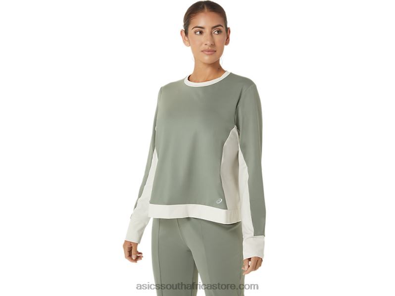 Women Asics Repurposed Flare Top LH4X02777 Lichen Green/Birch