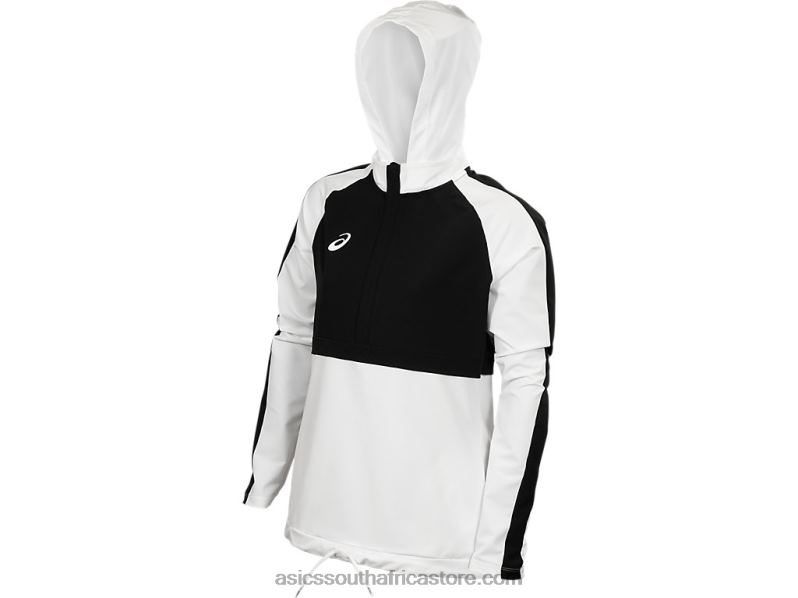 Women Asics Stretch Woven Track Top LH4X04086 Team White/Team Black