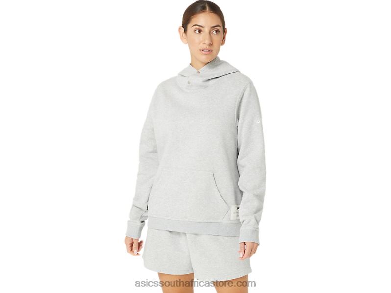 Women Asics Sunday Sana Fleece Hoodie LH4X02178 Light Grey Heather