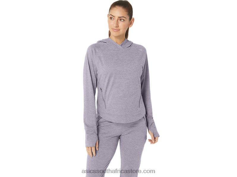 Women Asics Tech Po Hoodie 2.0 LH4X02351 Dusk Violet Spacedye