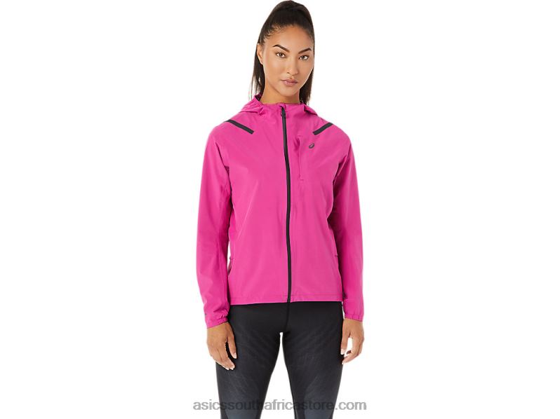 Women Asics Accelerate Waterproof 2.0 Jacket LH4X03274 Fuchsia Red