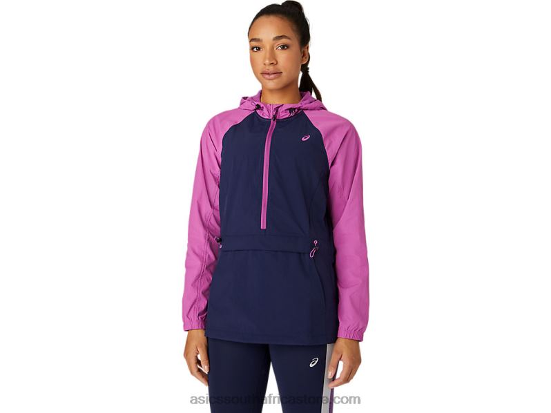 Women Asics Anorak Jacket LH4X04114 Digital Grape/Peacoat