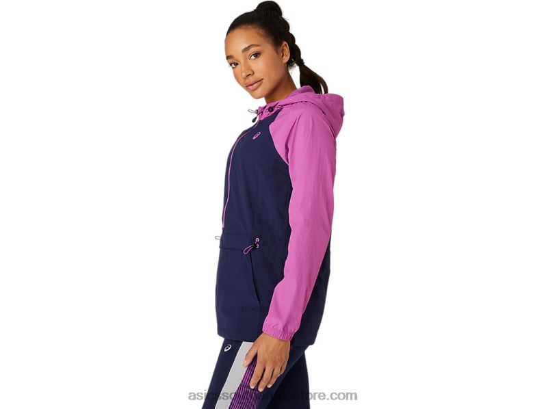 Women Asics Anorak Jacket LH4X04114 Digital Grape/Peacoat