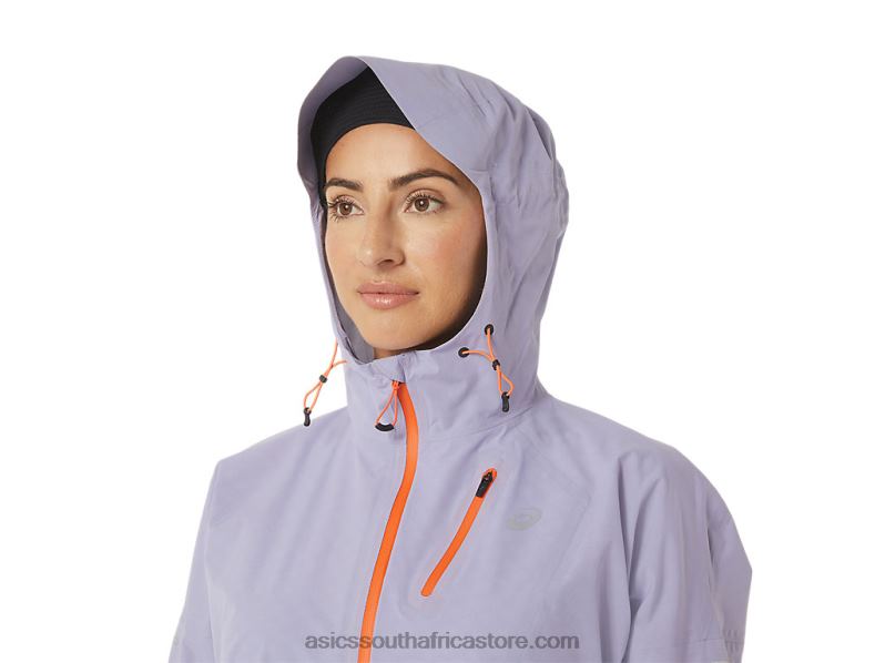 Women Asics Fujitrail Waterproof Jacket LH4X03077 Vapor
