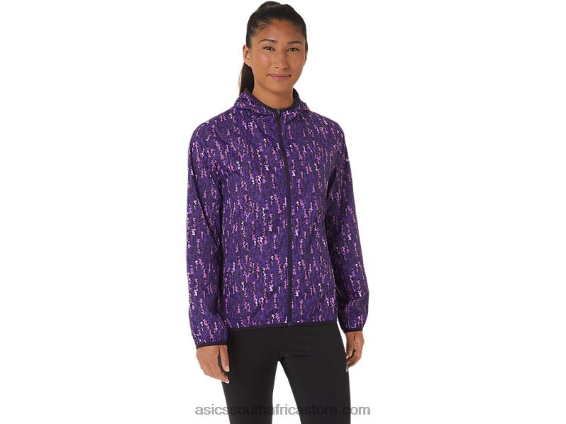 Women Asics Packable Jacket LH4X02771 Orchid Brushstroke/Nightshade