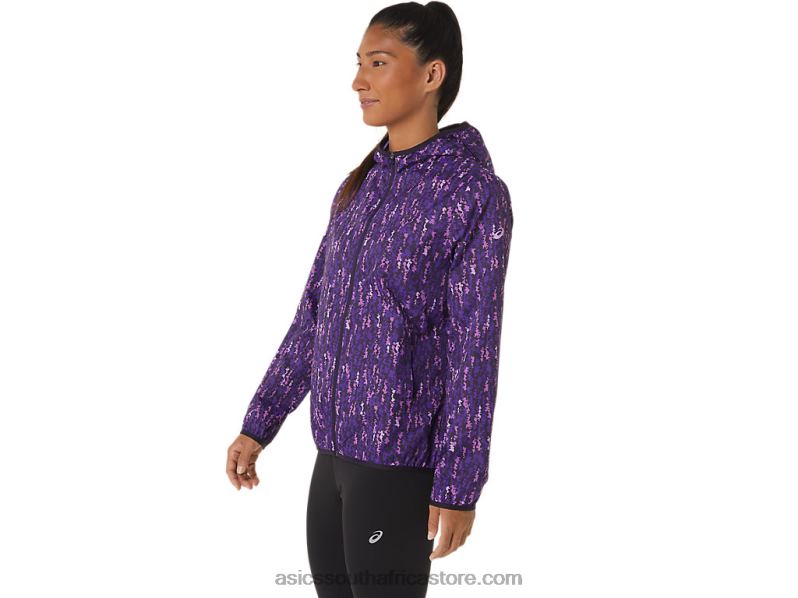 Women Asics Packable Jacket LH4X02771 Orchid Brushstroke/Nightshade